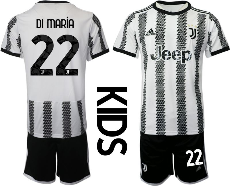 Youth 2022-2023 Club Juventus FC home white #22 Soccer Jersey->youth soccer jersey->Youth Jersey